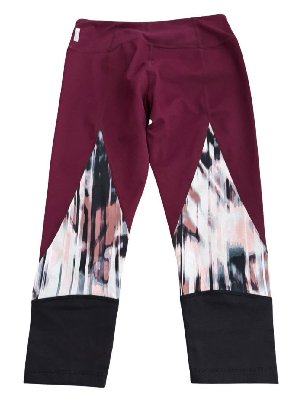 Leggings – Size Small Zella by Nordstrom Burgundy Colorblock Cropped Leggings